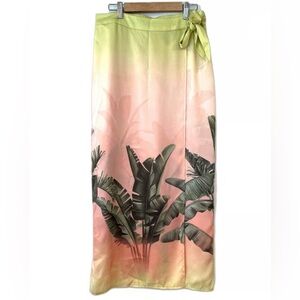 Rachel Zoe Tropical Print Wrap Skirt